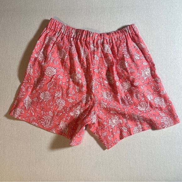 J Crew Pink Floral Linen Blend High Waisted Shorts, Size 4 w/ Front Pockets - Picture 7 of 10